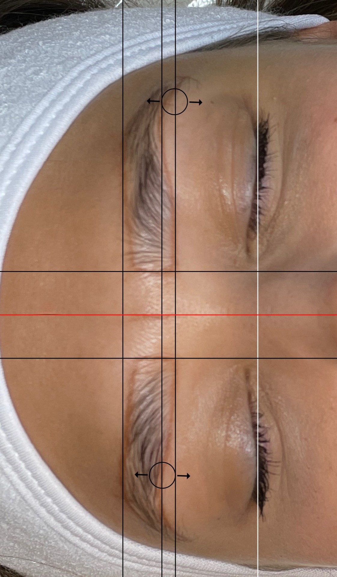 Microblading läkning och ögonbryn transformation på Bare Beauty Skellefteå salon — Ateljémiljö