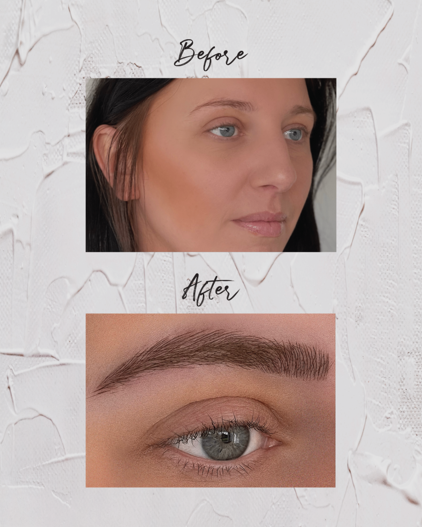 Microblading läkning och ögonbryn transformation på Bare Beauty Skellefteå salon — Före & Efter